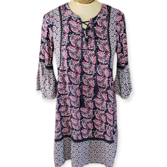 Umgee Boho Bell Sleeve Dress - Picture 1 of 11